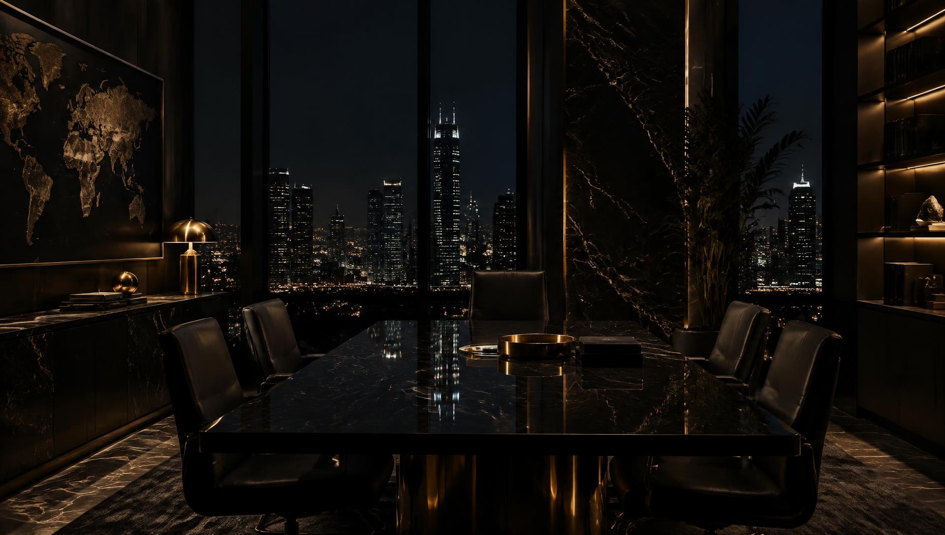 Legacy Crest Financial LLC boardroom overlooking the city skyline